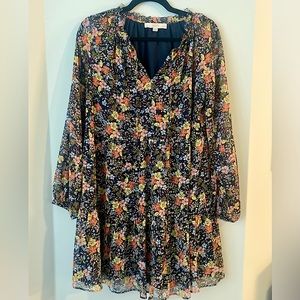 LOFT. Navy floral dress